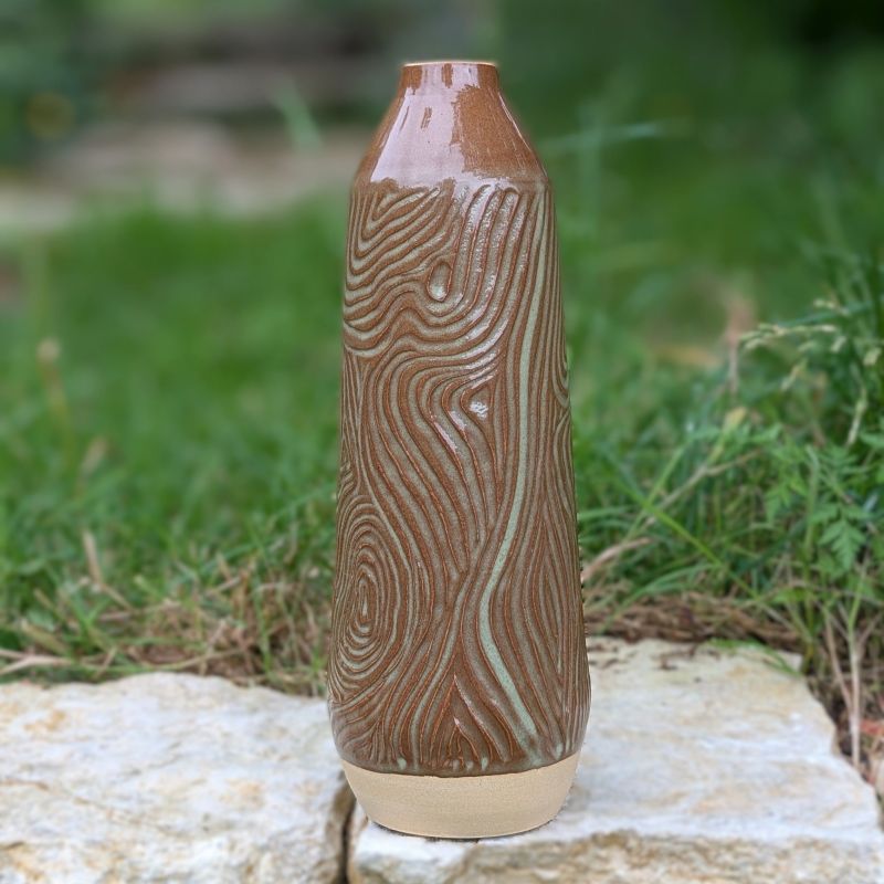 Grand vase bois vert