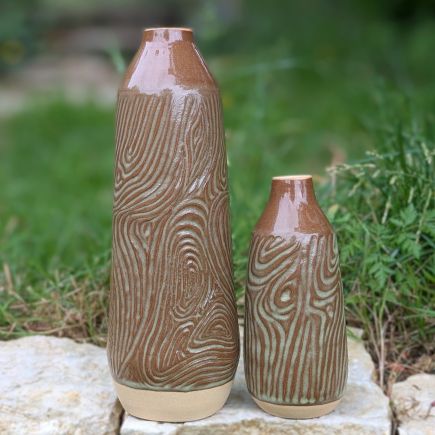 Grand vase bois vert