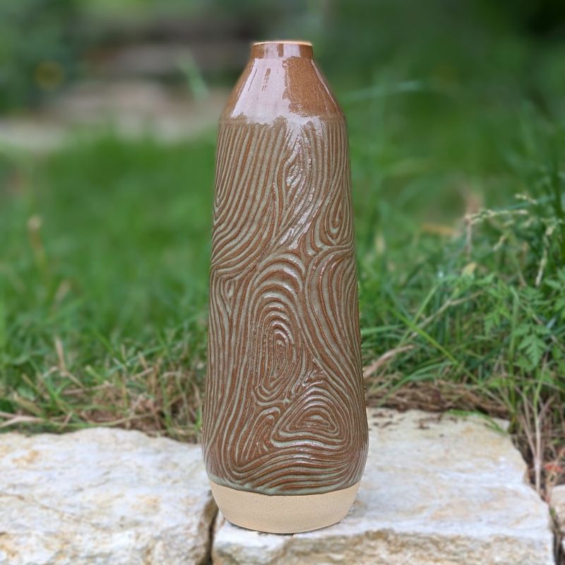Grand vase bois vert