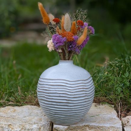 Vase boule lignes