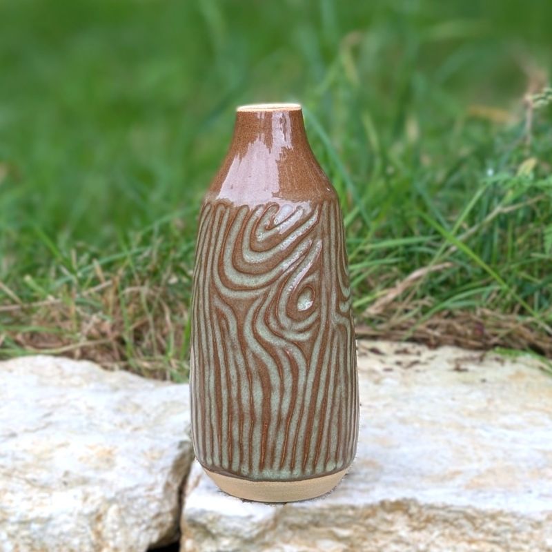 Vase bois vert