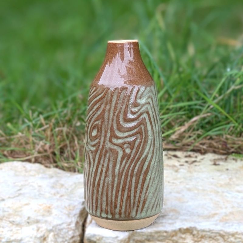 Vase bois vert